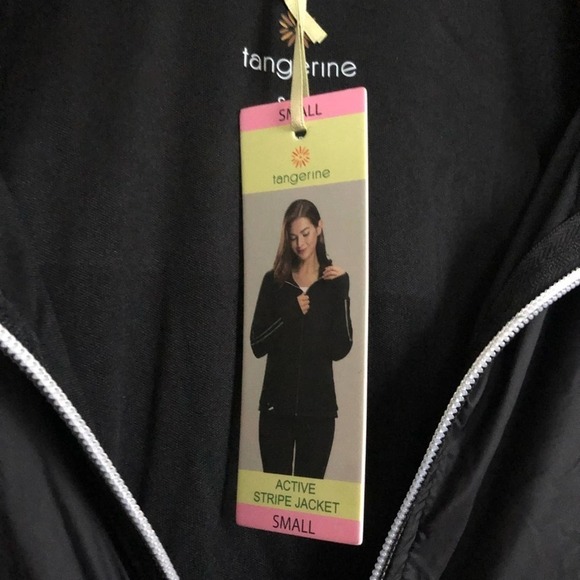 NWT Tangerine Lightweight Black Track Jacket Size S - Picture 3 of 5